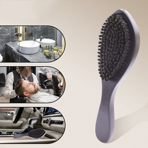 Brosse à ondulations à angle incurvé à 360°, moyennement dure, en nylon renforcé et poils de sanglier, avec manche en <span class=keywords><strong>bois</strong></span>, <span class=keywords><strong>pour</strong></span> extensions capillaires et séchage - Product Image 5