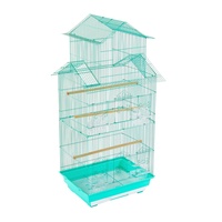 Grande cage pliable rectangulaire portable pour oiseaux, stable, facile à assembler, en fer, anti-éclaboussures, avec bouton métallique
