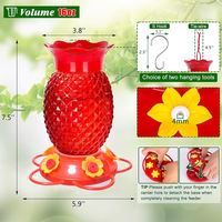 Nouvelle Abreuvoir à Colibris en Plastique Anti-Fuite Facile à Nettoyer Durable Réutilisable Moderne pour Jardin et Cour Extérieure