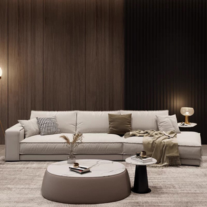 Juego de Sofás Seccionales Baxter <span class=keywords><strong>Budapest</strong></span> con Relleno de Plumas Suaves, Esponja de Alta Densidad y Tela para Sala de Estar - Product Image 2