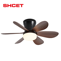 Ventilateur de plafond LED avec lumières et télécommande, luminaire moderne, 20,5 pouces, 3 vitesses, 6 pales, ventilateur de plafond LED