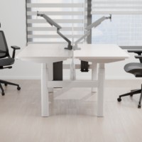 Bureau de travail électrique moderne assis-debout, cadre en fer durable, table d'étude réglable en hauteur avec capacité de 120 kg