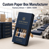 Boîte à ongles personnalisée, emballage cadeau de luxe, carton premium, ruban en satin avec doublure intérieure, style bijoux, boîte d'emballage de type armure