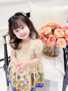 Robe de demoiselle d'honneur décontractée et élégante à manches courtes pour bébés filles, nouvelle collection, haute qualité, style OEM, motif denim décoratif - Product Image 3