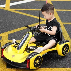 Coche de juguete eléctrico con batería para niños, juguete de vehículo eléctrico con control remoto, 2022