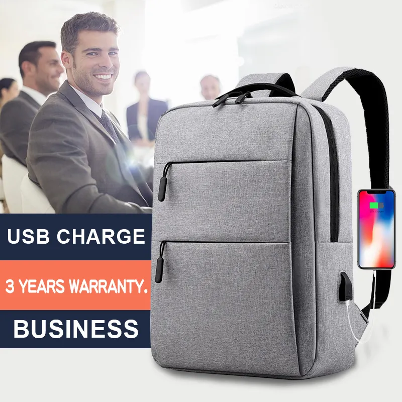 OMASKA-mochila personalizada para ordenador portátil, bolsa de negocios con impresión gris, para ordenador portátil, escuela