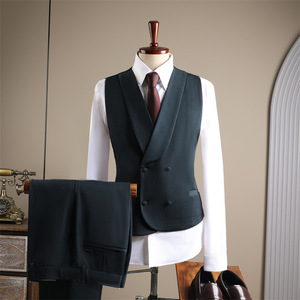 Personalizza pantaloni da <span class=keywords><strong>uomo</strong></span> in lana <span class=keywords><strong>di</strong></span> fascia alta 3 pezzi con cerniera a doppio petto e giacca <span class=keywords><strong>di</strong></span> seta per abito da sposo - Product Image 3