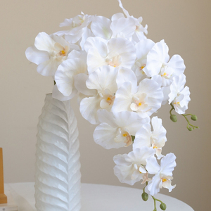 Orquídea artificial de flor de seda al por mayor, flor de 9 cabezas, <span class=keywords><strong>rosa</strong></span>, <span class=keywords><strong>azul</strong></span>, verde, orquídea simulada para boda, decoración del hogar, flor de Orquídea - Product Image 2