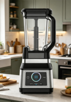 Blender Meja Profesional 1500W dengan Cangkir Portabel dan Antarmuka Digital Auto-IQ