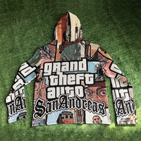 Printemps Streetwear Pull Hommes Tapisserie Streetwear Vêtements Couverture Tissée Plus La Taille Anime Sweat À Capuche Personnalisé