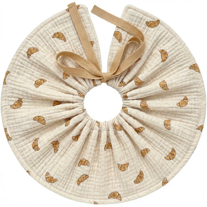 Bavoir rond respirant en double gaze pour bébé, imprimé sur mesure, pour l'alimentation des nourrissons, idéal comme cadeau de naissance - Product Image 4