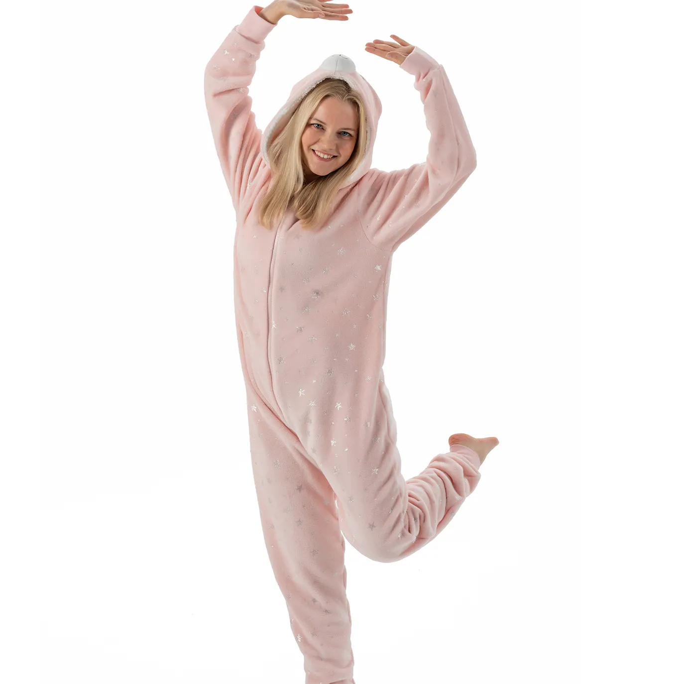 Onesie Pyjama Custom Size Unisex Volwassen Vrouwen Volwassen Voor Vrouwen 100% Polyester Winterkleding Gebreide Capuchon Aangepaste Ontwerpen