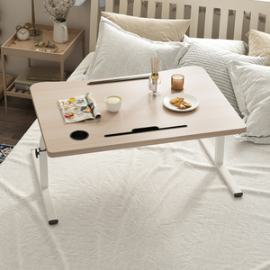 Mesa <span class=keywords><strong>para</strong></span> Portátil Giratoria 360°, Inclinable, <span class=keywords><strong>para</strong></span> Usar Sobre la Cama, con Protección Anticaídas, Soporte <span class=keywords><strong>para</strong></span> Tablet, Ranura <span class=keywords><strong>para</strong></span> Vasos, Patas de Soporte Metálicas Resistentes y Gruesas - Product Image 2