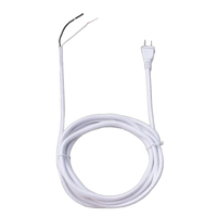 NEMA US Blanc Double Couche Tressée Rallonge d'Alimentation à 2 Broches Indicateur Lumineux Haute Durabilité Sjtw Câble d'Éclairage Domestique