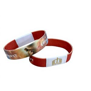 213 RFID NFC Zugangs kontrolle Armbänder Bibel Vers Devotional Polyester Weiß Mehrfarbiges elastisches Armband für Spirituelle - Product Image 1