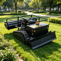 Tondeuse robotisée chenillée sans fil télécommandée pour pentes, moteur diesel puissant de qualité industrielle, 4 temps, autopropulsée pour l'agriculture et les pelouses