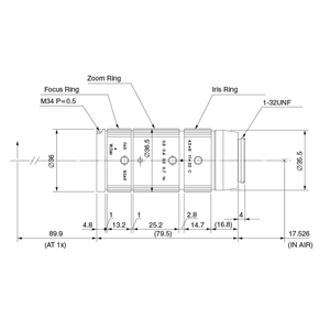 MLH-10X de la série <span class=keywords><strong>Macro</strong></span> COMPUTAR 1/2 "13-130mm 10X Zoom manuel en gros plan, objectif de caméra industriel à monture C à Iris manuel - Product Image 4