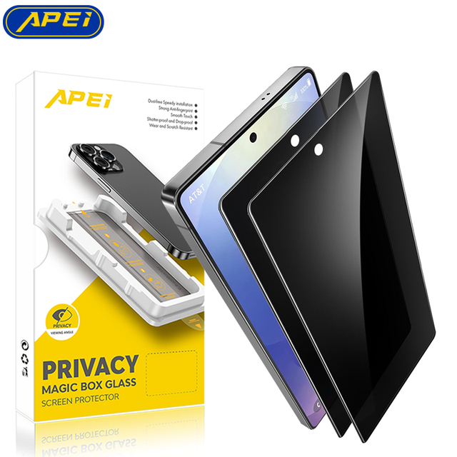 2 Pack 2.5D 9H Anti-Fall Anti-Peeping Privacy Super Thin Magic Jogn Unlock Tempered Glass Screen Protector for Samsung S25 Ultra