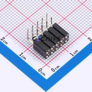 X5521FR-2x05-C70D32-1743 Pin Socket Bent Lead Through Hole,P=2.54mm Connector 2x5P 2.54mm 2.54mm Round Hole - Product Image 1