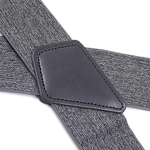 Classique Solide Gris Couleur 5cm Largeur X Forme 4 Clips Bretelles Réglables pour Hommes - Product Image 3