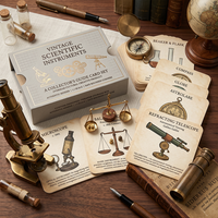 Cartes d'exploration d'instruments scientifiques vintage en plastique imprimées sur mesure OEM, pour usage familial, éducatives, cartes de collection pour guide du visiteur