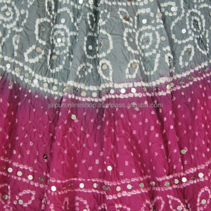 2016ใหม่ล่าสุดผ้าฝ้ายอินเดีย Bandhani Bandhej กระโปรง - Product Image 1