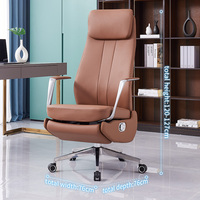Chaise de bureau au design simple avec dossier haut en cuir, chaise de bureau confortable et de direction pour ordinateur