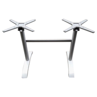 Base de table en aluminium avec revêtement en poudre argentée personnalisable, W600xH720mm, support de table pliable pour café en plein air, plusieurs tailles disponibles