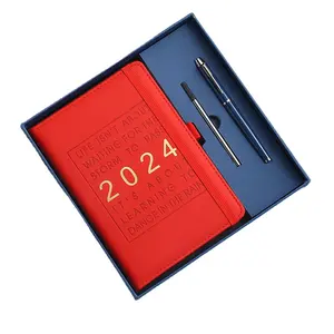 A5 Horario Libro Agenda de negocios Calendario Premium Diario 365 días 2023 2024 Planificador anual
