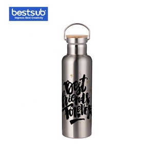 Sublimación de acero inoxidable de 750ml botella de 25oz de vaso de agua de la tapa de bambú taza con mango BW30S-750 - Product Image 1