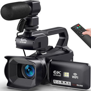 Caméra vidéo 6K avec zoom numérique 18X, vision nocturne IR 64MP, caméscope pour vlogging sur YouTube - Product Image 6