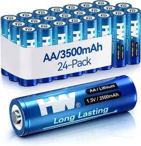 3500mAh 장수명 <span class=keywords><strong>AA</strong></span> 사이즈 1.5V 리튬 배터리 FR6 FR14505 Li-FeS2 배터리 L91 셀 24팩 고전력 소모 장치용 - Product Image 1