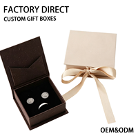 En stock, boîte cadeau magnétique écologique pour bijoux, boîte en papier rigide avec logo personnalisé pour collier, bague, boucles d'oreilles, emballage