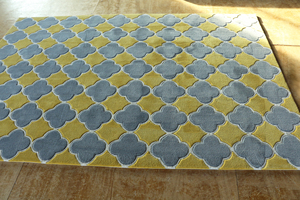 Grigio E Giallo Moderno Fatto A Mano Jacquard Geometrica coperta di Zona Per Loungeroom - Product Image 2