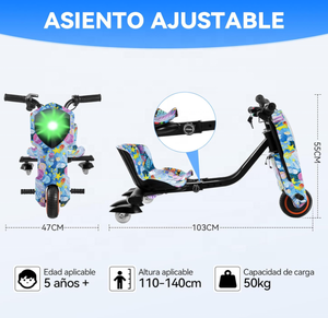 Disponibile in Messico MZ008 Auto Elettrica <span class=keywords><strong>a</strong></span> Spinta per Bambini 5-8 Anni, Triciclo Elettrico con Luci LED e Pedali - Product Image 2