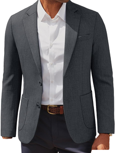 High-End Light Yellow V-neck Single Breasted 2 <b>Buttons</b> Breathable Zipper Fly Men's Formal <b>Suit</b> for Business and Wedding - Product Image 1