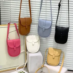 Fast Ship Western Style Mini Vegan Color Pu Leather Women Sling Bag Phone Purse Vintage Ladies Shoulder Crossbody Bag