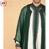 Thawb à Capuche Marocain de Luxe Tendance, Kaftan en Tissu Brillant pour Hommes Musulmans