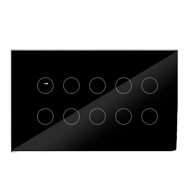 Tuya Wifi Zigbee Touch Switch US UK 4/5/6/8/10gang Smart Wall Light Remote Control Switches with Alexa & Google Home Integration