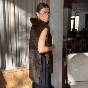 Nuevo Modelo Bdbh2026, <span class=keywords><strong>Chaleco</strong></span> de Piel de Visón de Moda Europea y Americana, <span class=keywords><strong>Chaleco</strong></span> Interior de Felpa Marrón Grueso y Cálido para <span class=keywords><strong>Mujer</strong></span> - Product Image 2