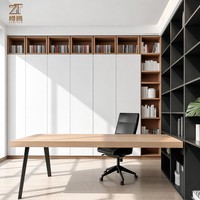 Étagère murale de grande taille pour bureau et maison, sur mesure, style moderne, en bois, avec rangement intégré, bibliothèque, armoire