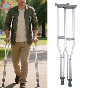<span class=keywords><strong>Muletas</strong></span> Ligeras y Duraderas BLISS Medical para Adultos Discapacitados, Ancianos, Piernas Fracturadas, Tobillos Fracturados, Aleación de Aluminio, Axilares, Ajustables - Product Image 1