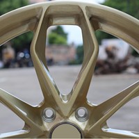 Ruedas de Aleación de Aluminio de Diseño de 5 Estrellas en Dos Tonos, Dorado y Plateado, Hechas a Medida con Artesanía de Forja, para Tuning de Automóviles de Pasajeros, Nuevas y Universales