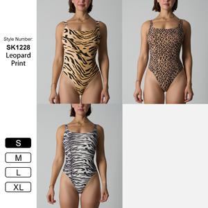 SK1228 Damen Ärmellose Bodysuits Leopardenmuster Einteiliger Bauchkontroll-Yoga-<span class=keywords><strong>Jumpsuit</strong></span> Sexy U-Rücken Bodysuit - Product Image 2
