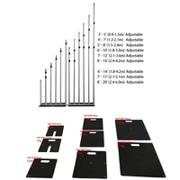 Kit de support de toile de fond rectangulaire en alliage d'aluminium réglable Roche, style arche, avec base métallique pour mariage et événements floraux