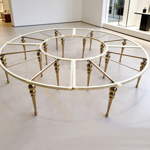 Struttura Circolare per Tavolo <span class=keywords><strong>da</strong></span> Banchetto con Gambe a Bolla in Metallo Placcato Oro, Robusta Struttura per Tavoli <span class=keywords><strong>da</strong></span> Matrimonio ed Eventi - Product Image 1