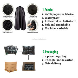 Nhà Máy Mix 50 Pcs Tùy Chỉnh Stylist Tóc Cắt Salon Cape Cắt Tóc Cape Khác Nhau Đường Viền Cổ Áo Mềm Polyester Khăn Lược Nước - Product Image 6