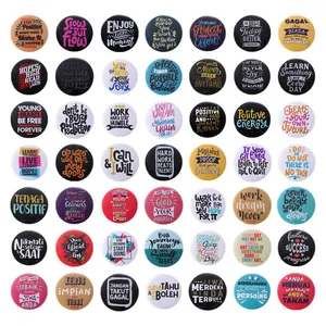 31style Tinplate Soft Button Pin Quotes LIVE FOR TODAY Brooch for Hat Bag Creative Jewelry Gift Lapel Badge 44mm