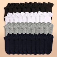 Chaussettes solides unisexes, douces et légères, basses, en vrac, noires, blanches et grises, pour hommes et femmes