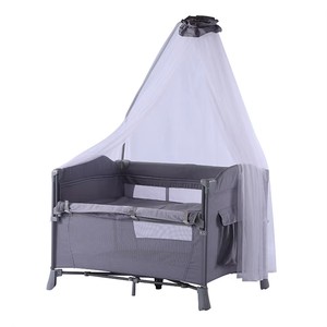 Lit de voyage pliable moderne en métal, portable, avec moustiquaire, pour chambre et salon - Product Image 5